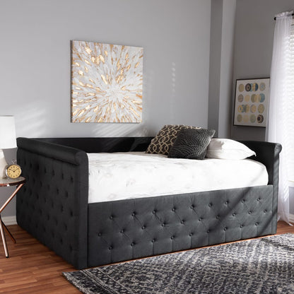 Baxton Studio - Amaya Queen Size Daybed in Dark Grey - CF8825-C-Dark Grey-Daybed-Q view 6