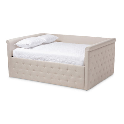 Baxton Studio - Amaya Queen Size Daybed in Light Beige - CF8825-C-Light Beige-Daybed-Q view 1