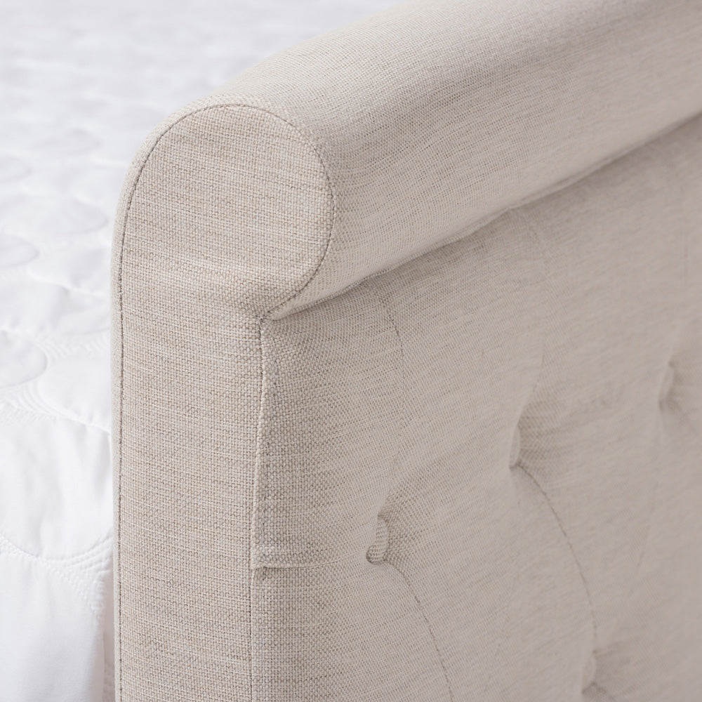 Baxton Studio - Amaya Queen Size Daybed in Light Beige - CF8825-C-Light Beige-Daybed-Q view 4