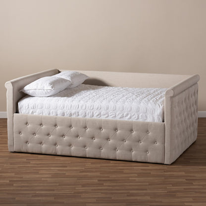 Baxton Studio - Amaya Queen Size Daybed in Light Beige - CF8825-C-Light Beige-Daybed-Q view 7