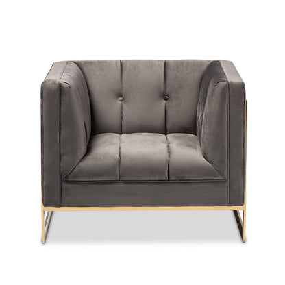 Baxton Studio - Ambra Chair in Gray/Gold - TSF-5507-Grey/Gold-CC view 1