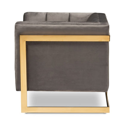 Baxton Studio - Ambra Chair in Gray/Gold - TSF-5507-Grey/Gold-CC view 2
