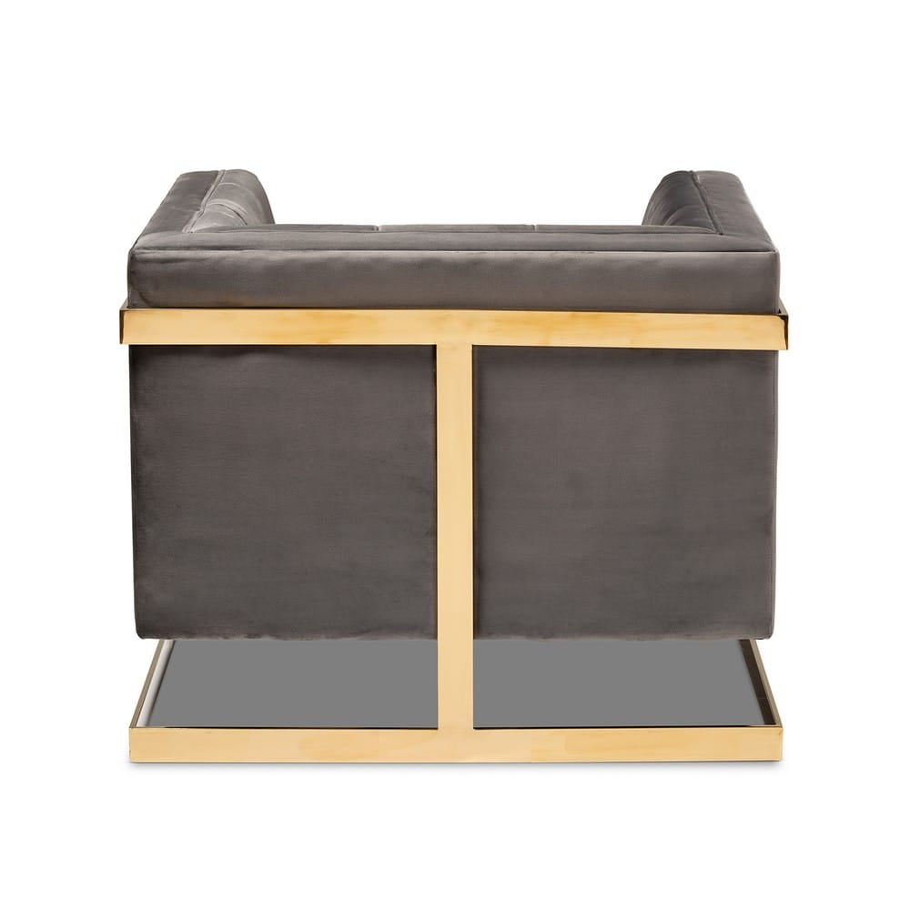 Baxton Studio - Ambra Chair in Gray/Gold - TSF-5507-Grey/Gold-CC view 3