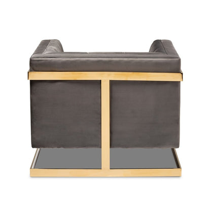 Baxton Studio - Ambra Chair in Gray/Gold - TSF-5507-Grey/Gold-CC view 3