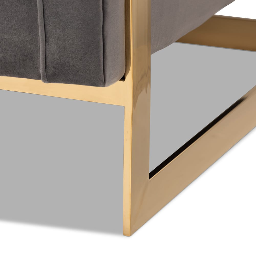 Baxton Studio - Ambra Chair in Gray/Gold - TSF-5507-Grey/Gold-CC view 6