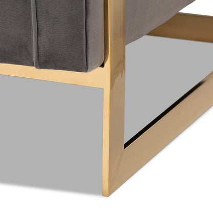 Baxton Studio - Ambra Chair in Gray/Gold - TSF-5507-Grey/Gold-CC view 6