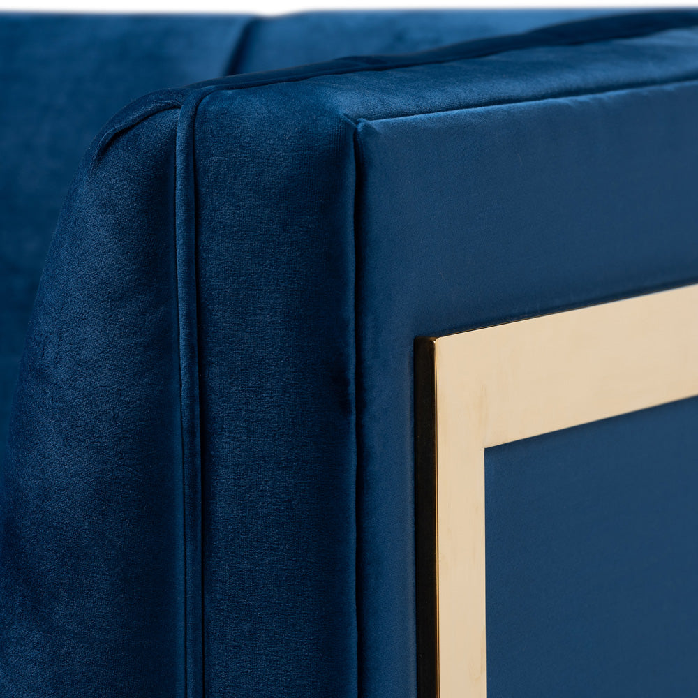 Baxton Studio - Ambra Chair in Royal Blue/Gold - TSF-5507-Navy/Gold-CC view 5