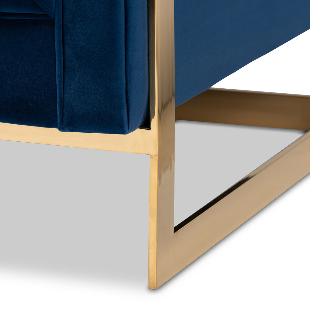 Baxton Studio - Ambra Chair in Royal Blue/Gold - TSF-5507-Navy/Gold-CC view 6
