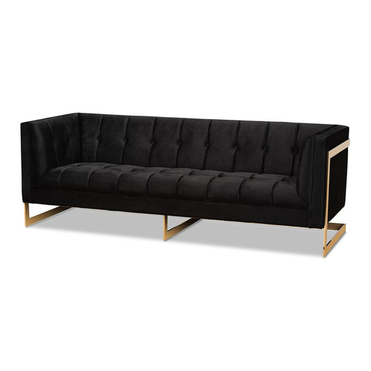 Baxton Studio - Ambra Sofa in Black/Gold - TSF-5507-Black/Gold-SF view 1