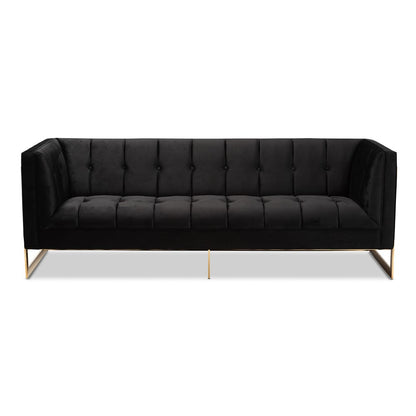 Baxton Studio - Ambra Sofa in Black/Gold - TSF-5507-Black/Gold-SF view 2