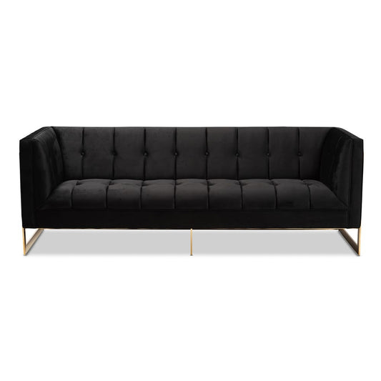 Baxton Studio - Ambra Sofa in Black/Gold - TSF-5507-Black/Gold-SF view 2