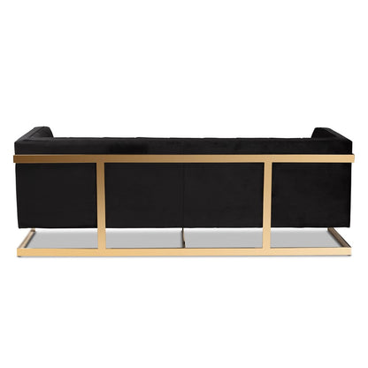 Baxton Studio - Ambra Sofa in Black/Gold - TSF-5507-Black/Gold-SF view 4