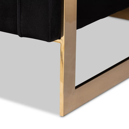 Baxton Studio - Ambra Sofa in Black/Gold - TSF-5507-Black/Gold-SF view 6
