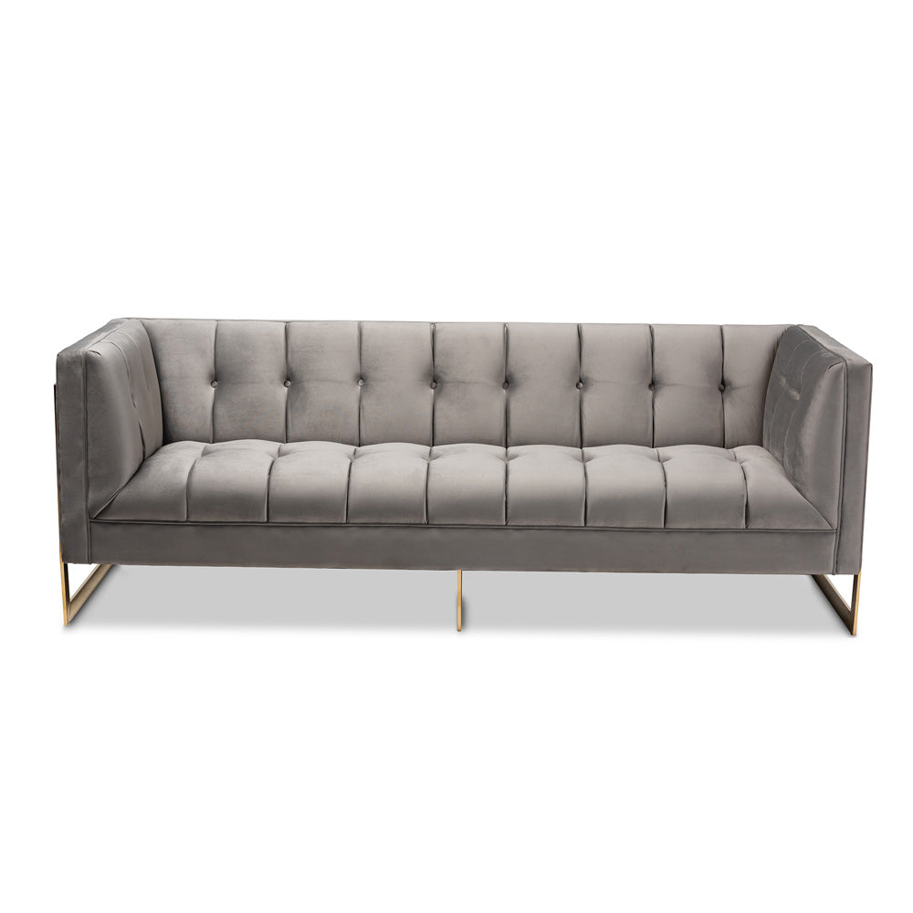 Baxton Studio - Ambra Sofa in Gray/Gold - TSF-5507-Grey/Gold-SF view 1