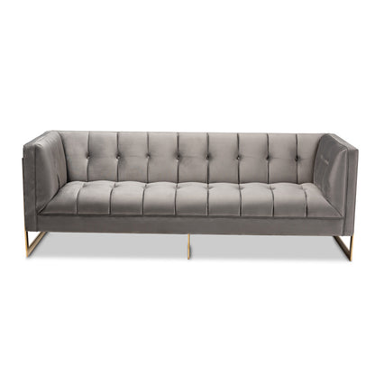 Baxton Studio - Ambra Sofa in Gray/Gold - TSF-5507-Grey/Gold-SF view 1
