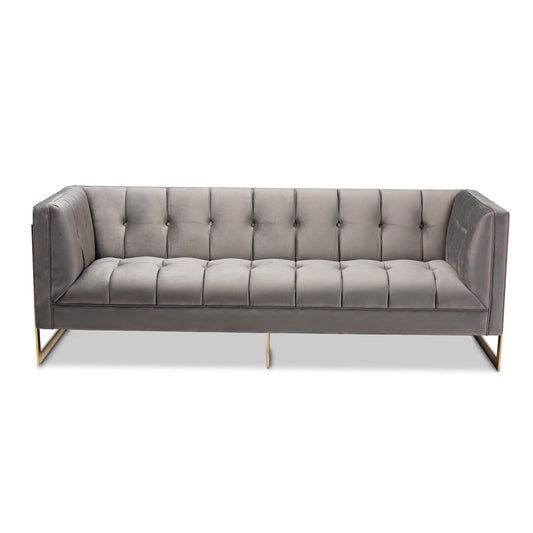 Baxton Studio - Ambra Sofa in Gray/Gold - TSF-5507-Grey/Gold-SF view 1