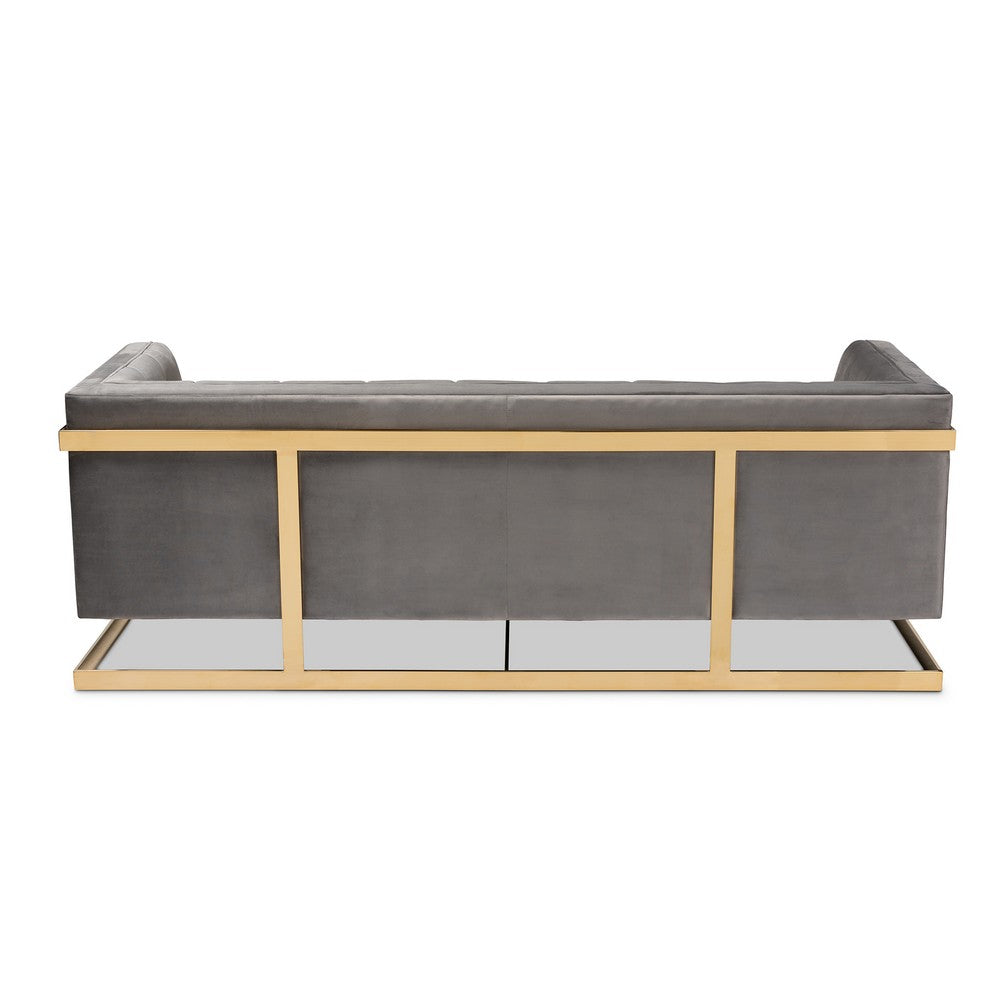 Baxton Studio - Ambra Sofa in Gray/Gold - TSF-5507-Grey/Gold-SF view 3
