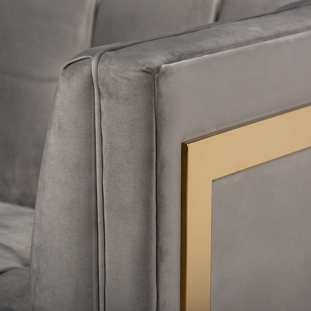 Baxton Studio - Ambra Sofa in Gray/Gold - TSF-5507-Grey/Gold-SF view 5