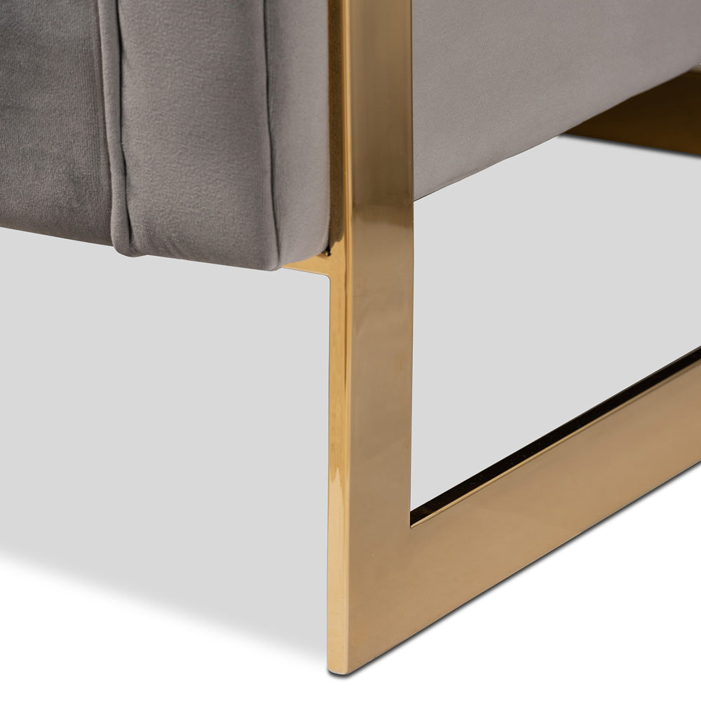 Baxton Studio - Ambra Sofa in Gray/Gold - TSF-5507-Grey/Gold-SF view 6