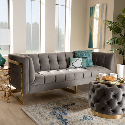 Baxton Studio - Ambra Sofa in Gray/Gold - TSF-5507-Grey/Gold-SF view 7