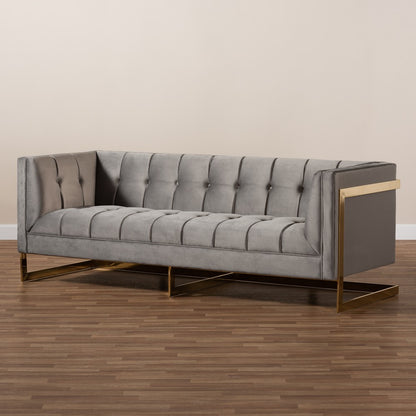 Baxton Studio - Ambra Sofa in Gray/Gold - TSF-5507-Grey/Gold-SF view 8