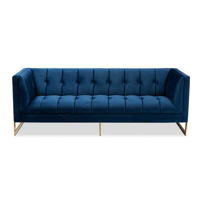 Baxton Studio - Ambra Sofa in Royal Blue/Gold - TSF-5507-Navy/Gold-SF view 1