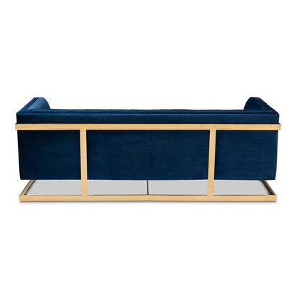 Baxton Studio - Ambra Sofa in Royal Blue/Gold - TSF-5507-Navy/Gold-SF view 3
