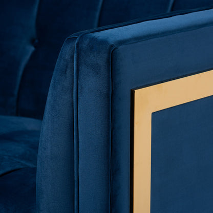 Baxton Studio - Ambra Sofa in Royal Blue/Gold - TSF-5507-Navy/Gold-SF view 5