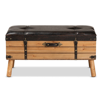 Baxton Studio - Amena Storage Ottoman in Brown/Oak - DE03A-5282-Brown-Otto-Large view 3