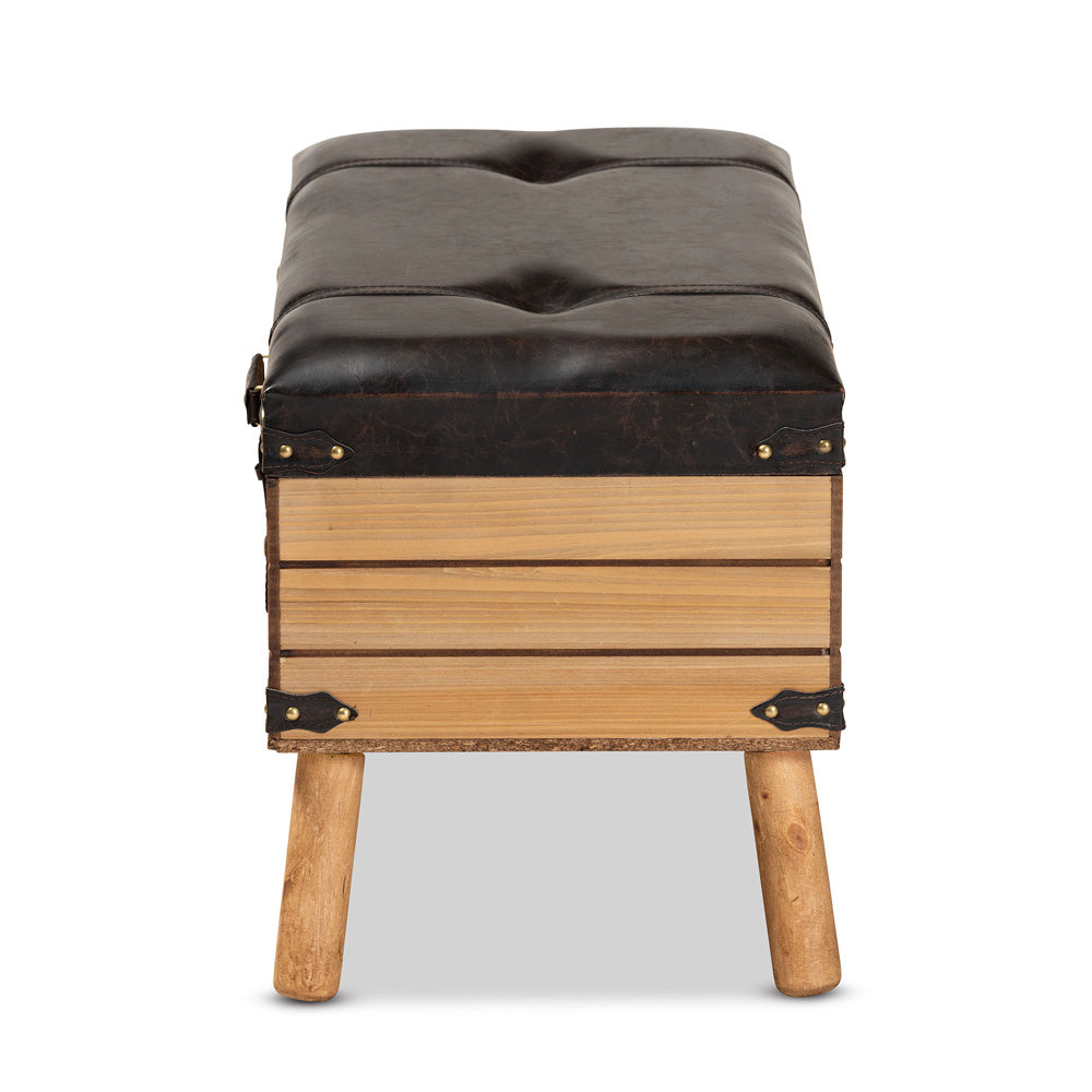 Baxton Studio - Amena Storage Ottoman in Brown/Oak - DE03A-5282-Brown-Otto-Large view 4