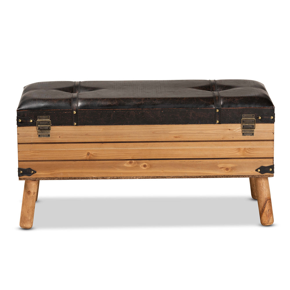 Baxton Studio - Amena Storage Ottoman in Brown/Oak - DE03A-5282-Brown-Otto-Large view 5