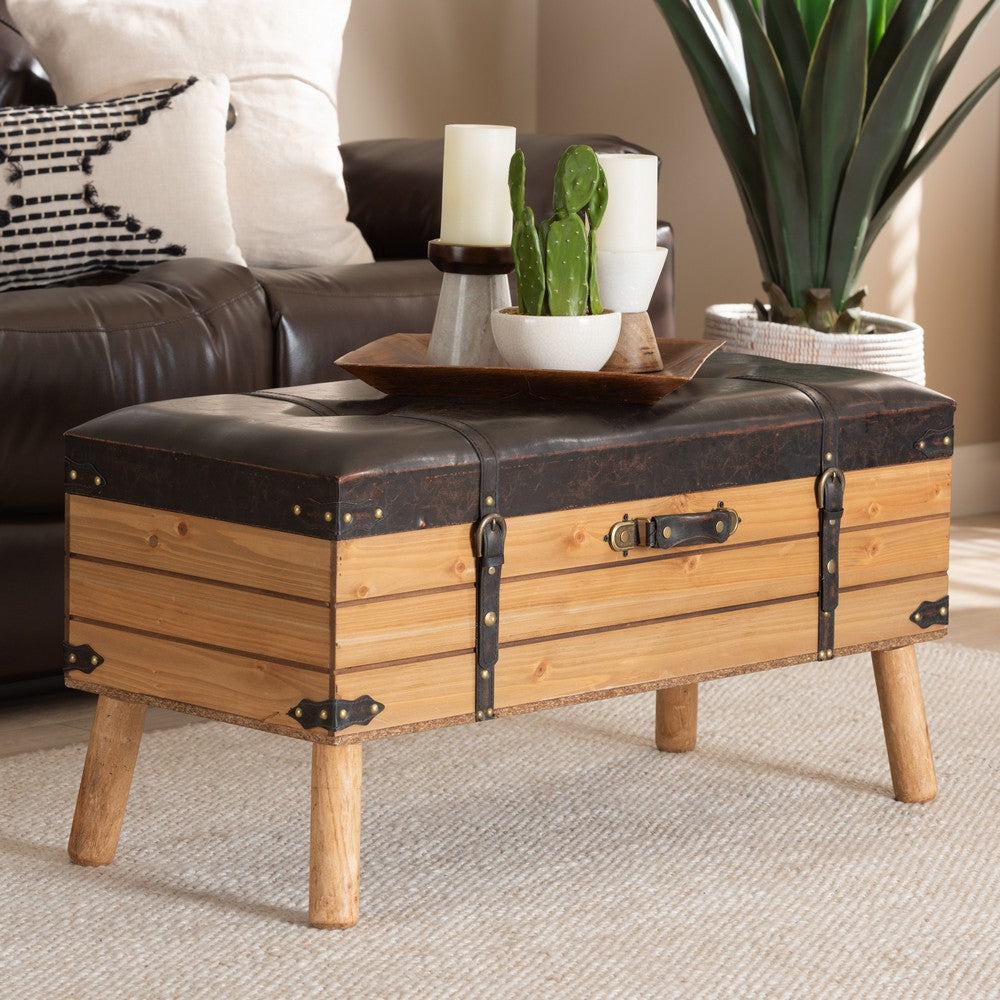 Baxton Studio - Amena Storage Ottoman in Brown/Oak - DE03A-5282-Brown-Otto-Large view 9