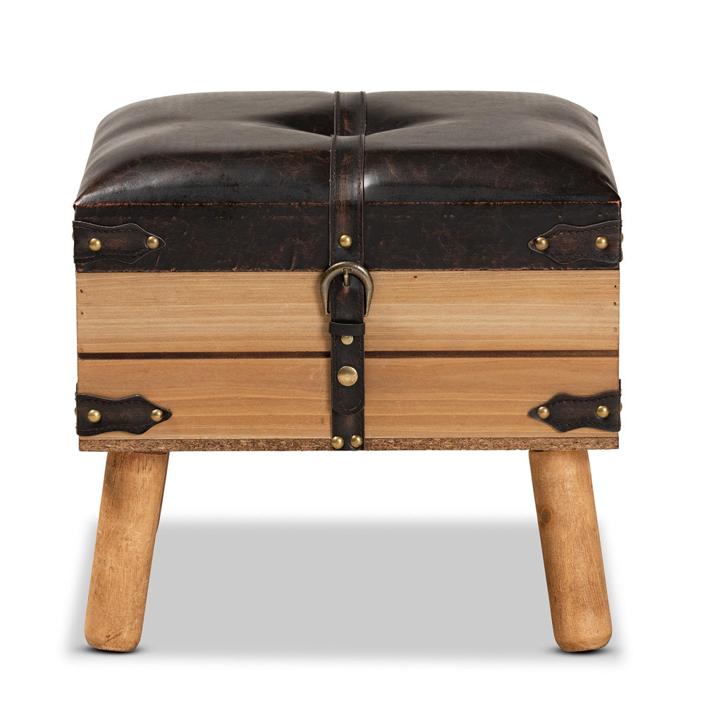 Baxton Studio - Amena Storage Ottoman in Brown/Oak - DE03A-5282-Brown-Otto-Small view 3