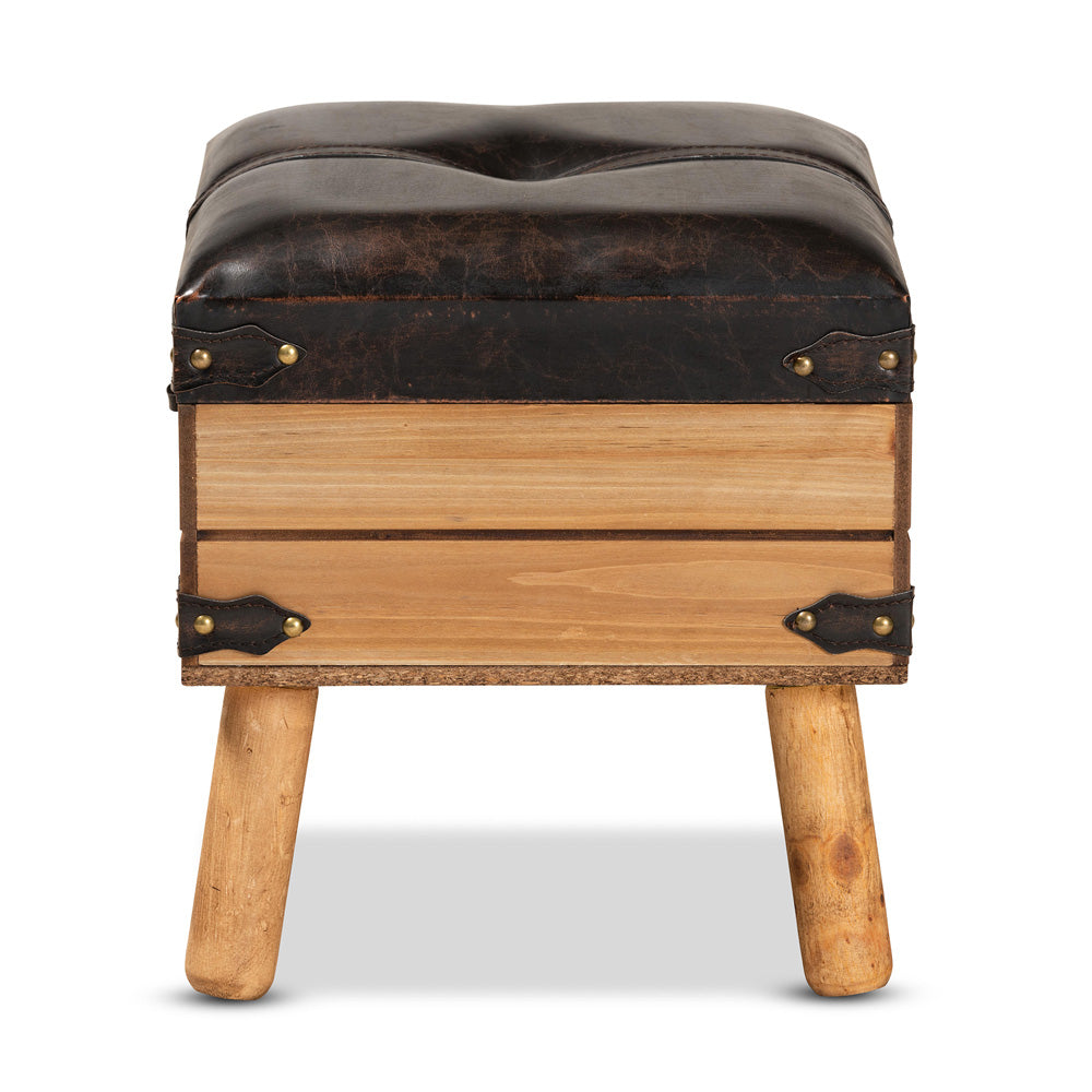 Baxton Studio - Amena Storage Ottoman in Brown/Oak - DE03A-5282-Brown-Otto-Small view 4