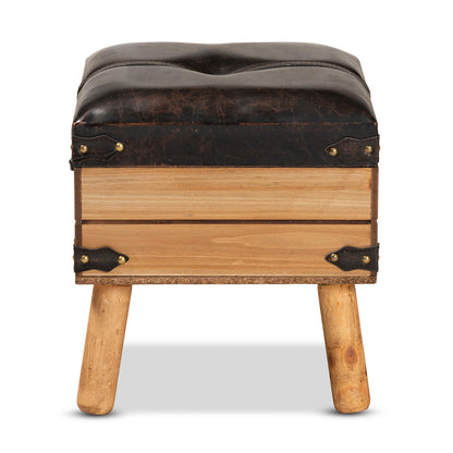 Baxton Studio - Amena Storage Ottoman in Brown/Oak - DE03A-5282-Brown-Otto-Small view 4