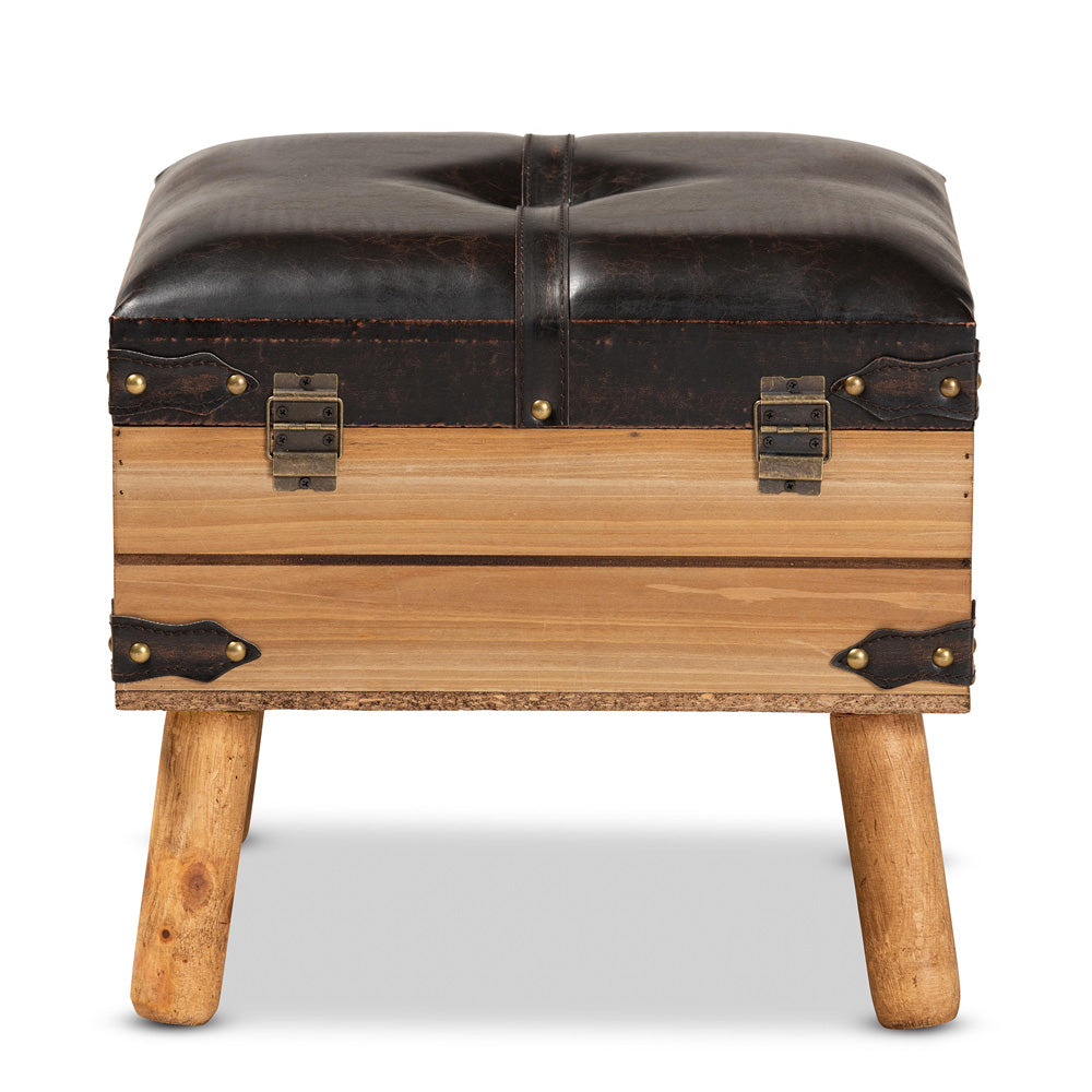 Baxton Studio - Amena Storage Ottoman in Brown/Oak - DE03A-5282-Brown-Otto-Small view 5