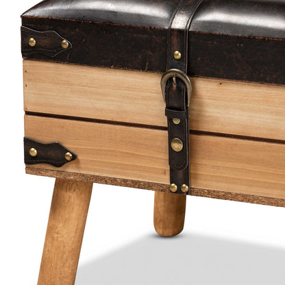 Baxton Studio - Amena Storage Ottoman in Brown/Oak - DE03A-5282-Brown-Otto-Small view 6