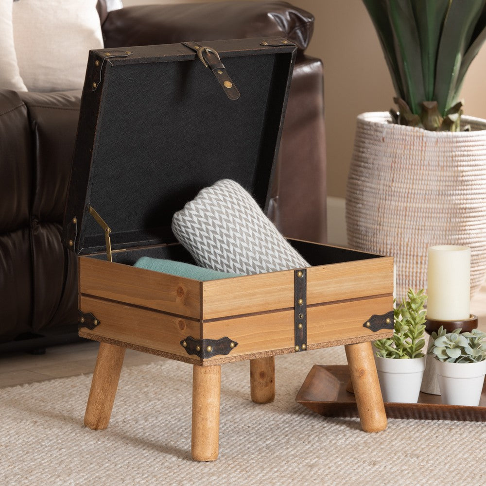 Baxton Studio - Amena Storage Ottoman in Brown/Oak - DE03A-5282-Brown-Otto-Small view 9