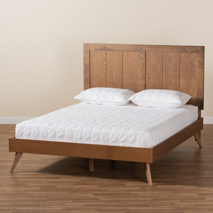 Baxton Studio - Amira King Size Bed in Ash Walnut - Amira-Ash Walnut-King view 6