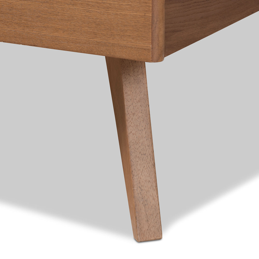 Baxton Studio - Amira Queen Size Bed in Ash Walnut - Amira-Ash Walnut-Queen view 5