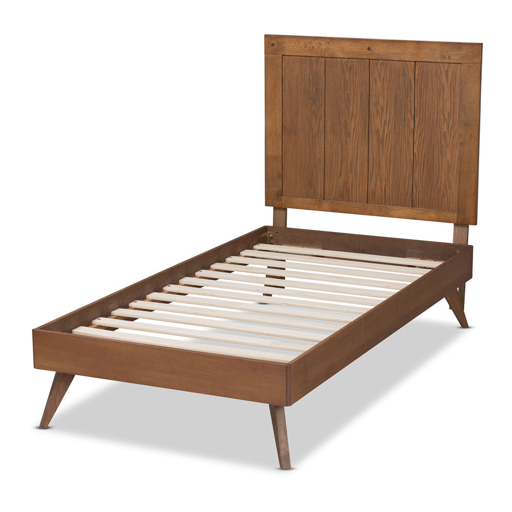 Baxton Studio - Amira Twin Size Bed in Ash Walnut - Amira-Ash Walnut-Twin view 3