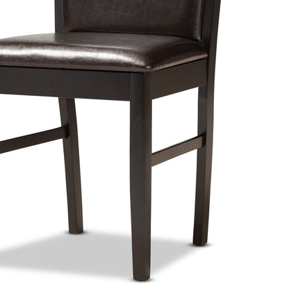 Baxton Studio - Ancel Dining Set in Dark Brown - Ancel-Dark Brown-5PC Dining Set view 6