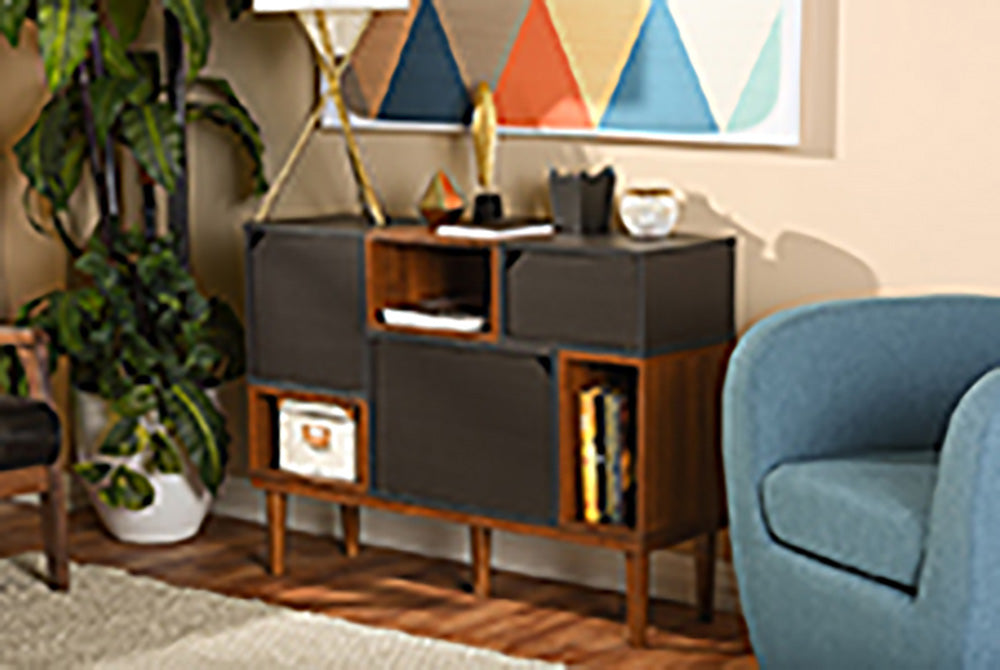 Baxton Studio - Anderson Storage Cabinet - FP-6794-Oak/Espresso view 4