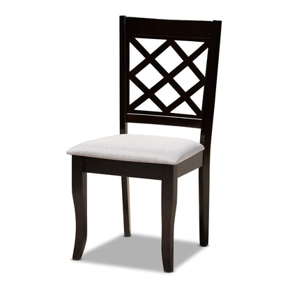 Baxton Studio - Andor Dining Set in Grey/Dark Brown - RH330C-Grey/Dark Brown-6PC Dining Set view 2
