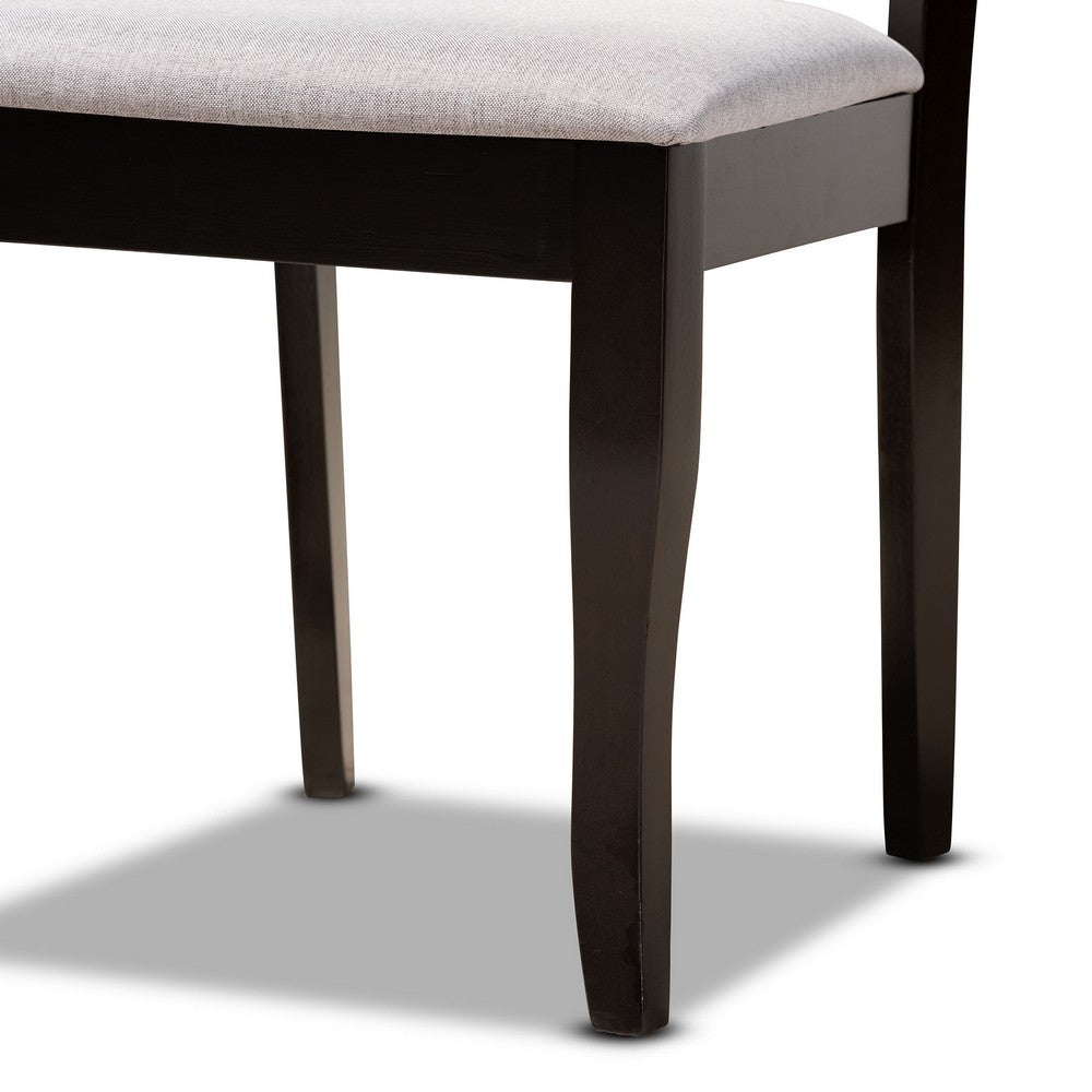 Baxton Studio - Andor Dining Set in Grey/Dark Brown - RH330C-Grey/Dark Brown-6PC Dining Set view 7
