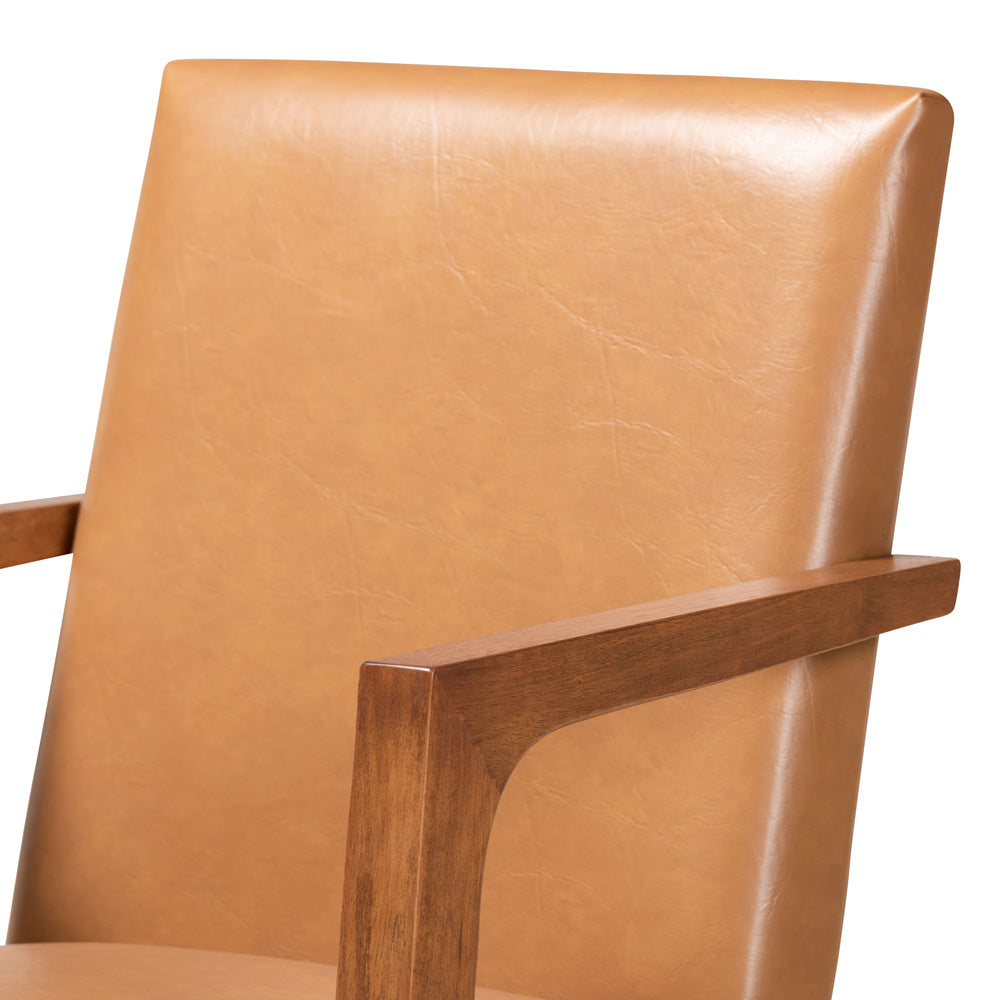 Baxton Studio - Andrea Set of 2 Chairs in Tan/Walnut Brown - BBT5267-Tan/Walnut-Chair view 4