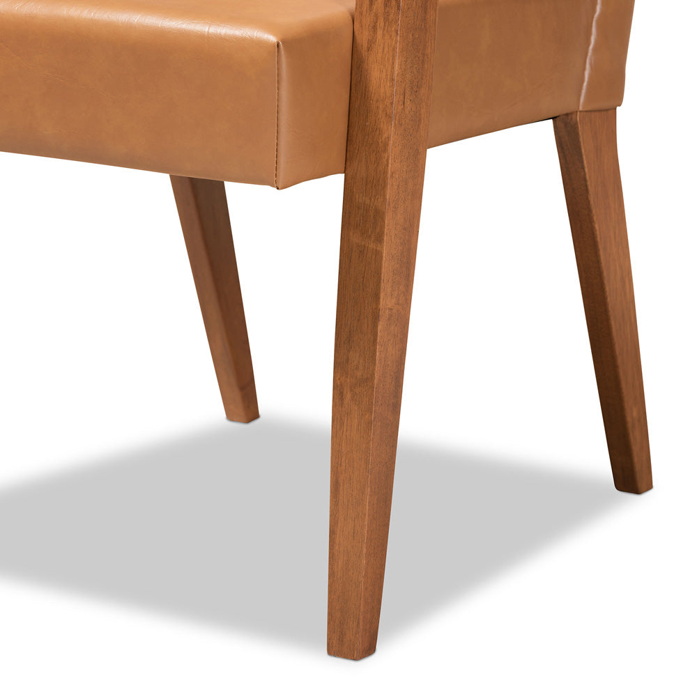 Baxton Studio - Andrea Set of 2 Chairs in Tan/Walnut Brown - BBT5267-Tan/Walnut-Chair view 5