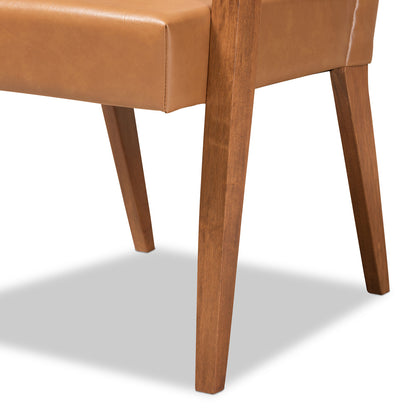 Baxton Studio - Andrea Set of 2 Chairs in Tan/Walnut Brown - BBT5267-Tan/Walnut-Chair view 5