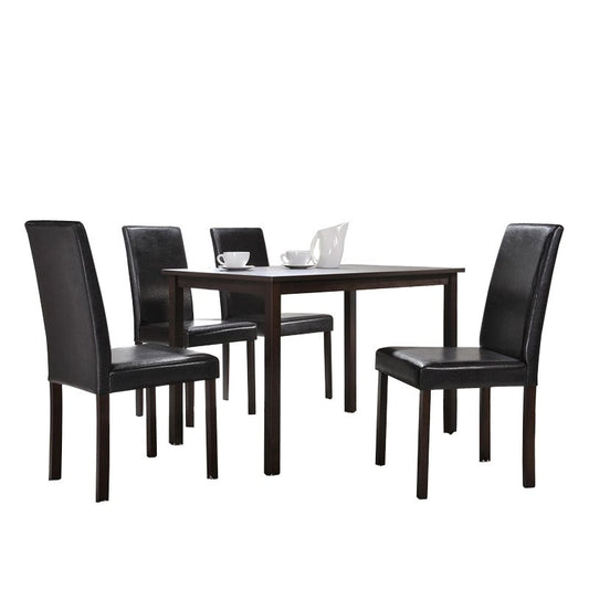 Baxton Studio - Andrew Dining Set in Dark Brown - Andrew Dining Set view 1
