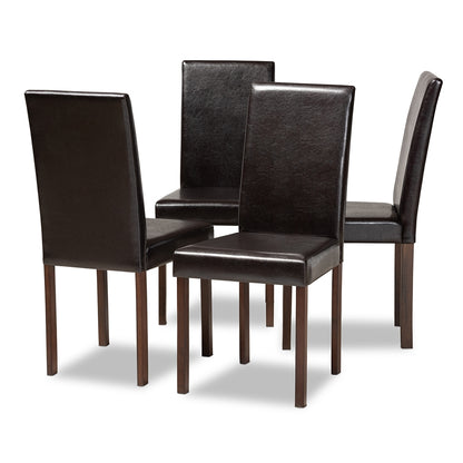 Baxton Studio - Andrew Set of 4 Dining Chairs in Dark Brown - Andrew Dining Chair view 1